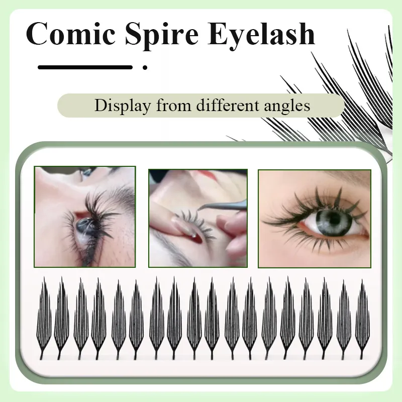 Comic Spire Manga szempillafürtök 3D tollas anime szempillák előre elkészített rajongói egyéni szempillahosszabbítások természetes szemsminkhez