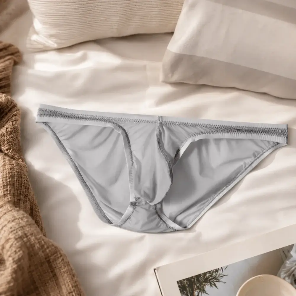 Comfortable Low Waist Ice Silk Briefs Transparent Lingerie Bikini Briefs Mesh Ultra-Thin Men's Triangle Panties Youth