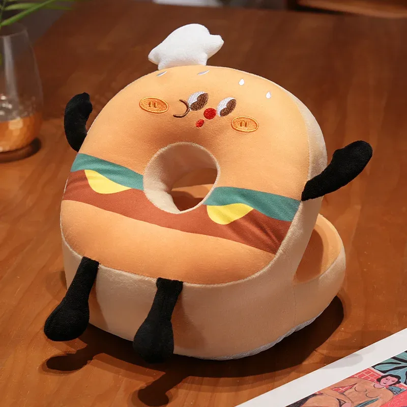 Hamburger Chips Μαξιλάρι ύπνου βελούδινο Kawaii Μαξιλάρι κινουμένων σχεδίων για καρέκλα γραφείου Μαξιλάρι μέσης πλάτης Καναπές διακόσμηση σπιτιού Παιδικά δώρα