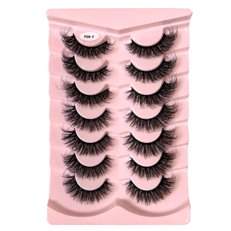 Κλασικές βλεφαρίδες 3D όγκου Faux Mink Lashes Φυσική εμφάνιση Χνουδωτές ψεύτικες βλεφαρίδες Wispy Cat Eye Lashes Αφράτες βλεφαρίδες 3D Mink — image 7