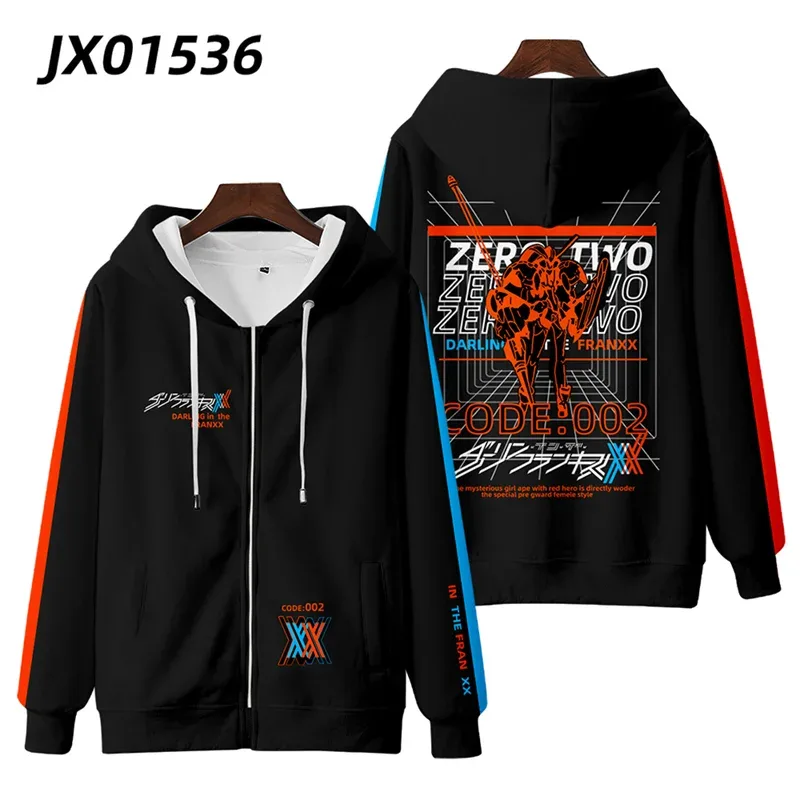 Hot Japan Anime Darling In The Franxx Cosplay Zipper Hoodies 3D Druck Männer Frauen Hip Hop Trainingsanzug Zipper Hoodie Männer der Kleidung — image 8