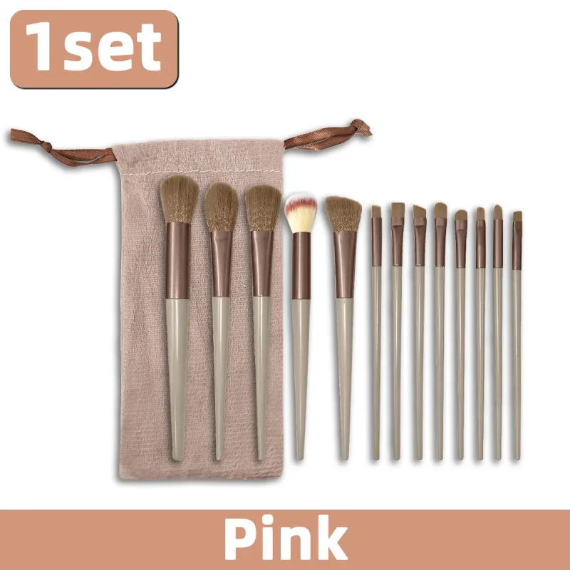 13 Pçs/set Pincéis de Maquiagem Conjunto de Fibra Sintética Macia Pincéis Cosméticos Para Rosto Olhos Fundação Blush Sombra Com Bolsa De Armazenamento