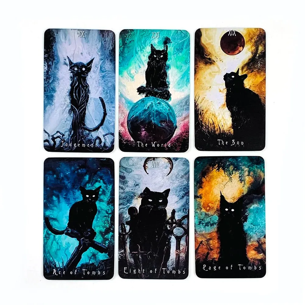 Νέο Tarot Haunted Cat Tarot Deck Fate Divination Oracle Επιτραπέζια παιχνίδια Τράπουλο Family Party Ψυχαγωγικό παιχνίδι καρτών
