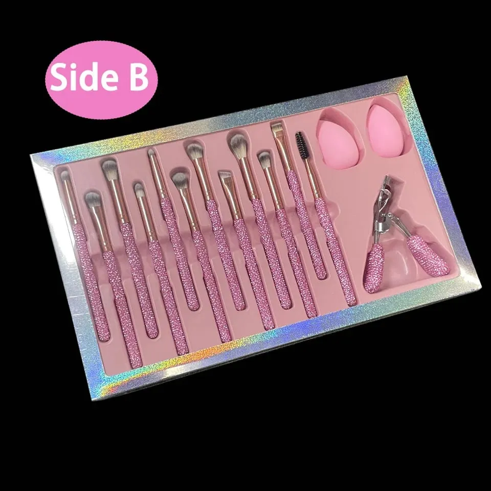 Σετ βούρτσας Glitz and Glam 22 τμχ Δέσμη RhINESTONE Glam Brush Set Bling Makeup Brushes Diamond Μακιγιάζ Πινέλο αποθήκευσης Κάδος με κουτί — image 5