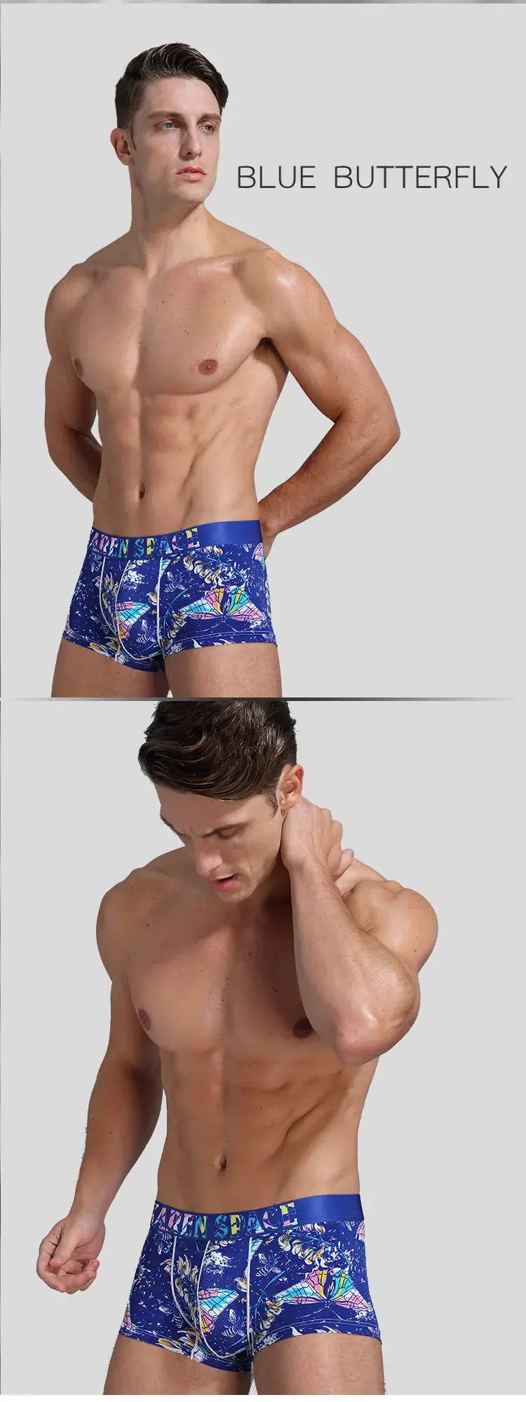 Men's Breathable Ice Silk Printed Boxer Briefs Underwear Fashionable Male Panties Comfortable Calzoncillo Hombre — image 9