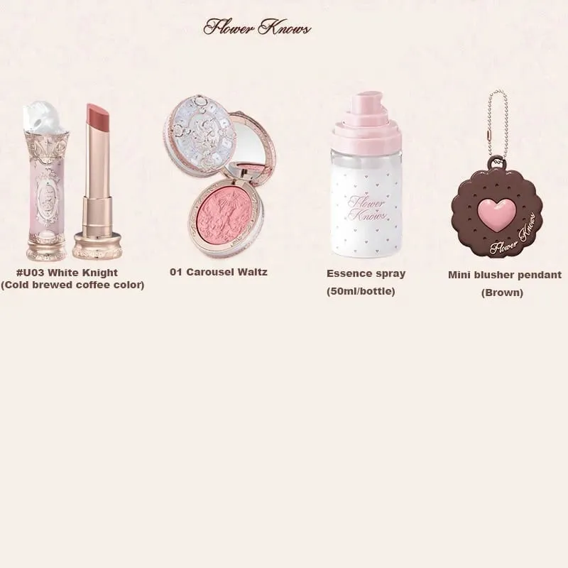 Flower Knows Strawberry Rococo סדרת סט איפור גליטר מאט צלליות פלטת סומק Power Velvet ליפסטיק ערכת בושם — image 14