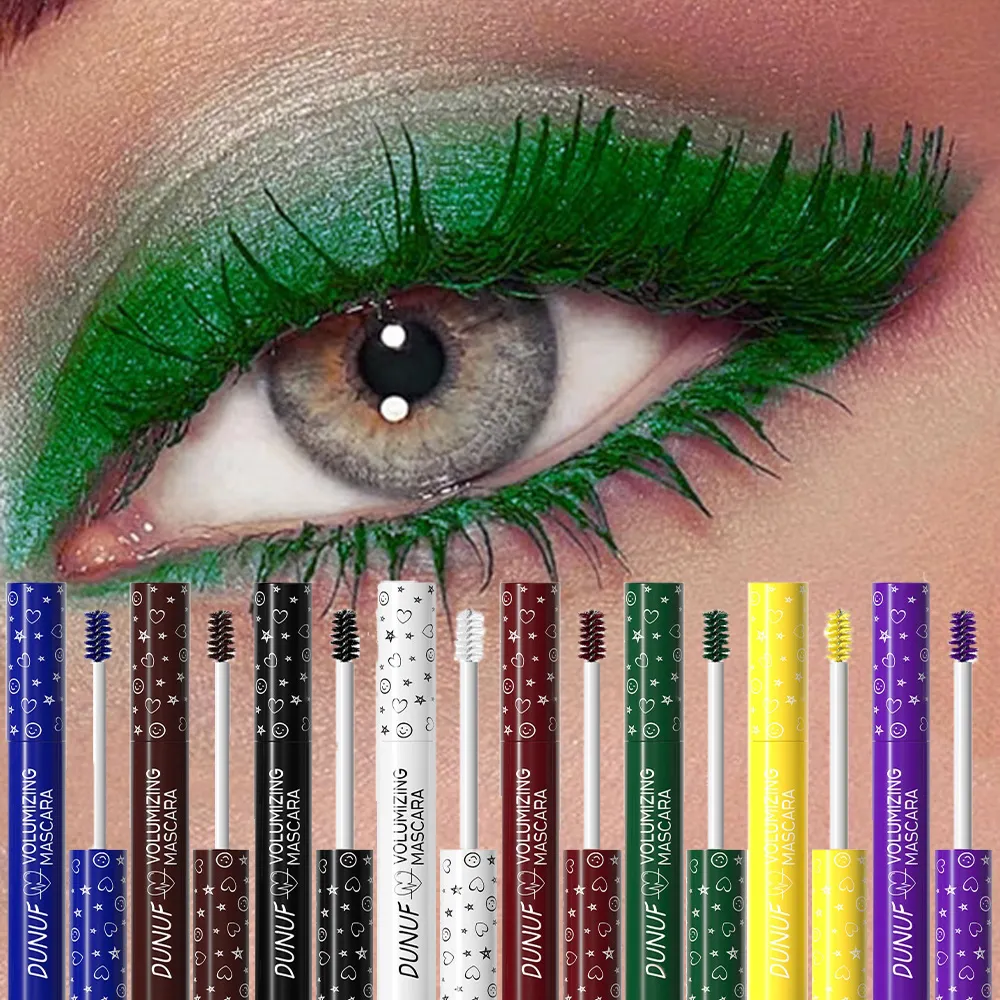 Colorful Eyelash Mascara 5D Silk Fiber Volume Curling Lengthening EyeLashes Extension Purple Blue White Waterproof Eye Makeup — image 2