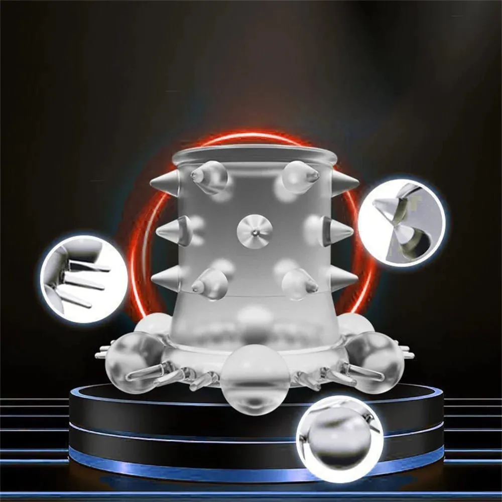 1PC Penis Ring Sleeve Crystal Cock Ring Reusable Condom Delay Ejaculation Sex Toys for Men Male Lock Cockring Intimate Goods