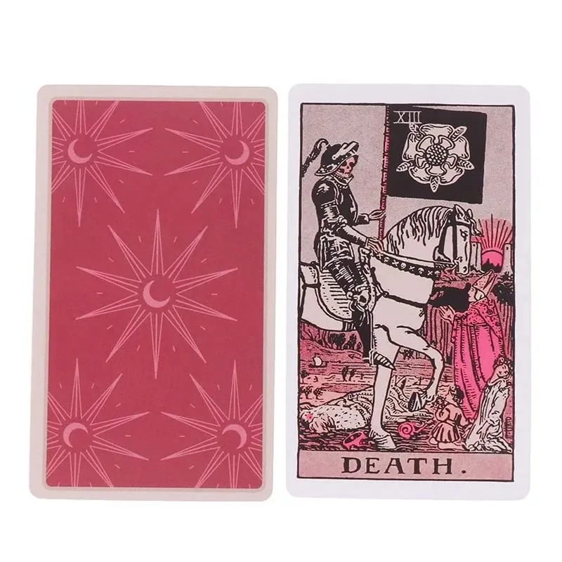 Σετ τράπουλας Pink Rider Waite Tarot για αρχάριους Προφητεία μαντική τράπουλα Family Party Board Fate Card Fortune Telling Game