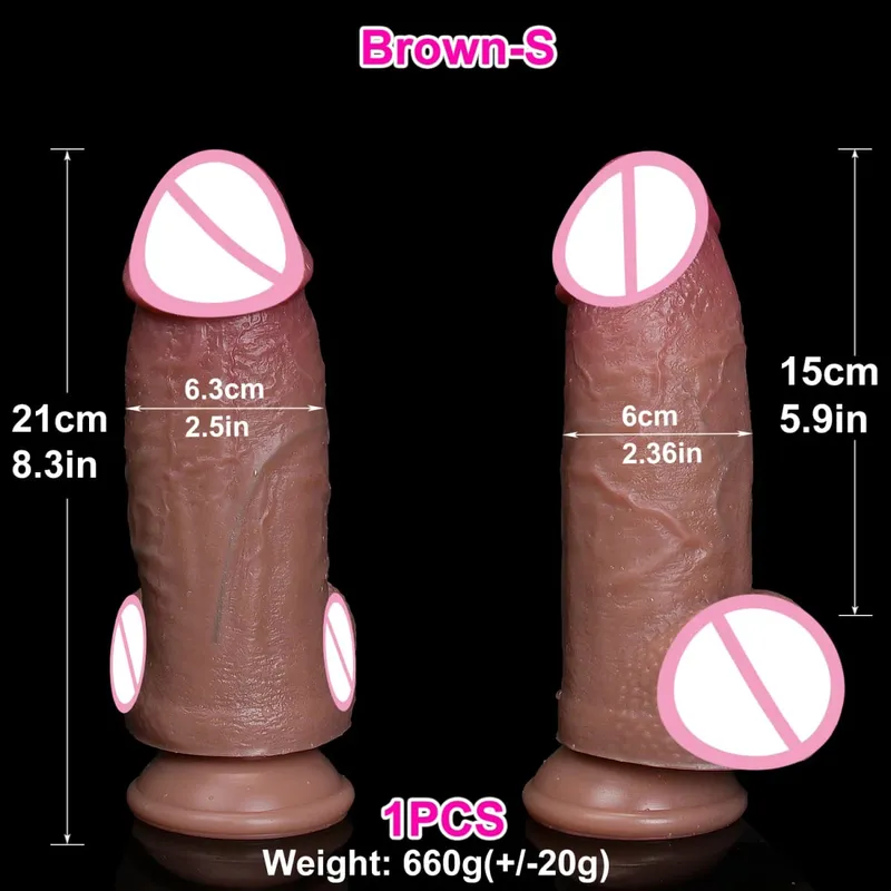 Μαλακό ρεαλιστικό τεράστιο χοντρό δέρμα Dildo Βεντούζα σιλικόνης Μεγάλο πέος Πρωκτικό παιχνίδι σεξ για Γυναίκα Άνδρας Ζευγάρια Κόκορας Αυνανισμού — image 10