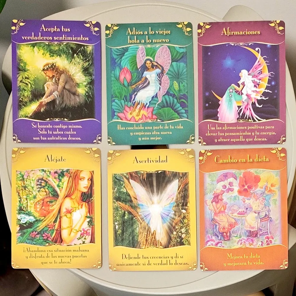 Magical Messages From The Fairies Oracle Deck 44 τμχ Ισπανικές κάρτες τυπωμένες σε χαρτόνι 350GSM με διπλό ανάγλυφο 10,5*7,5cm — image 2