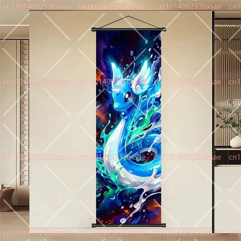 Pokémon Anime HD Scroll Painting Eevee Pikachu Suicune Charizard Mewtwo Διακόσμηση τοίχου με φόντο αφίσα Παιδικό δώρο — image 13