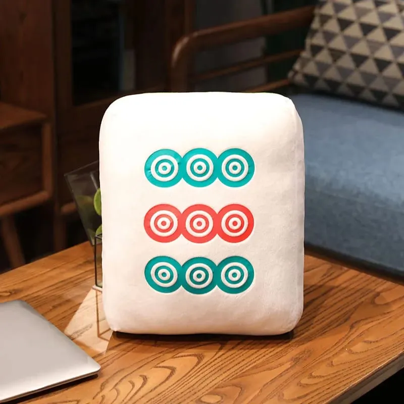 New 1pc Creative Mahjong Pillow Cushion Chinese Plush Toy Car Chair Backrest Mahjong Dice Funny Nap Pillow Sofa Home Decor Gift — image 11