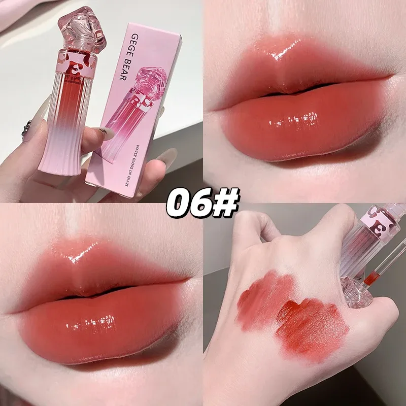 Gege Bear Water Light Lip Llaze Σετ Mirror Lipstick Lip Gloss Ενυδατικό Ενυδατικό μακράς διαρκείας Δώρο για τον εραστή