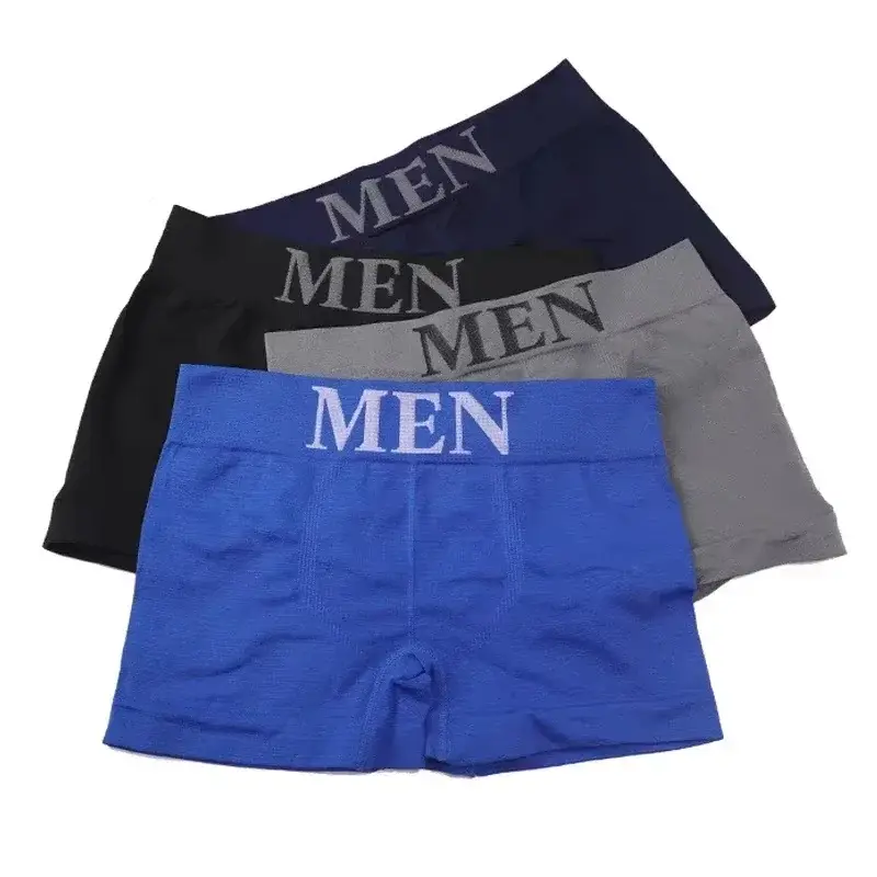 5 Pcs Thin Style Men's High Elastic Plain Color Comfortable Boxer Briefs Panties Breathable Pantyhose — image 1