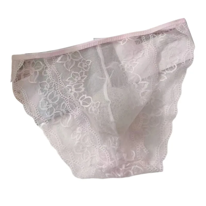 Stretchy Men\'s Lingerie Jockstraps Sheer Pouch Skin,Pink,Black Men Lace Briefs Quick Dry 90 Polyamide 10 Spandex — image 5