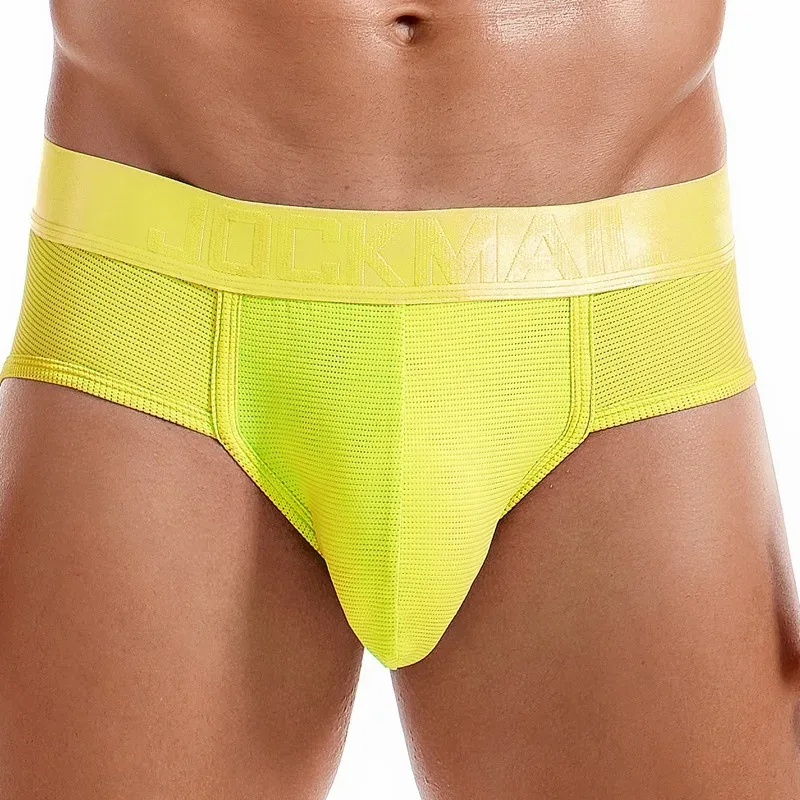 Jockmail Mens Underwear Briefs Mesh Breathable Sports Fitness Shorts Solid Color Sexy Low-rise Lingeries for Extreme Panties — image 30