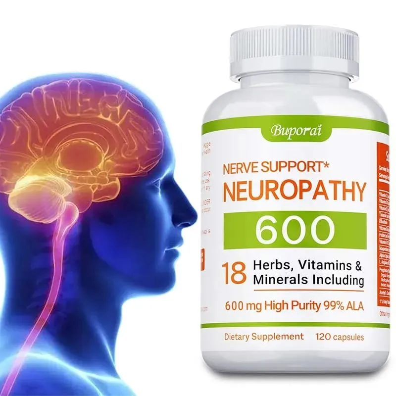 Neuropathy Support Supplement 600mg - Supports The Nervous System Relieves Stress Promotes Brain Function and Boosts Energy