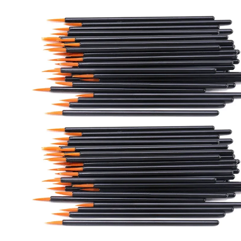 50/100 τμχ Βούρτσες Eyeliner Βούρτσες Εφαρμογής Σκιών Βλεφαρίδων Βούρτσα χειλιών για Ζωγραφική Νυχιών Εργαλείο στυλό Εργαλείο στυλό Ραβδί βλεφαρίδων ματιών