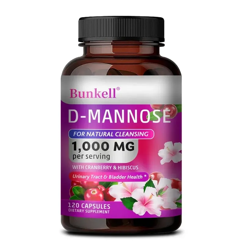 D-Mannose 1000mg קפסולות - חמוציות שן הארי היביסקוס תומכת בריאות שלפוחית השתן ניקוי פנימי וחיסוני — image 7