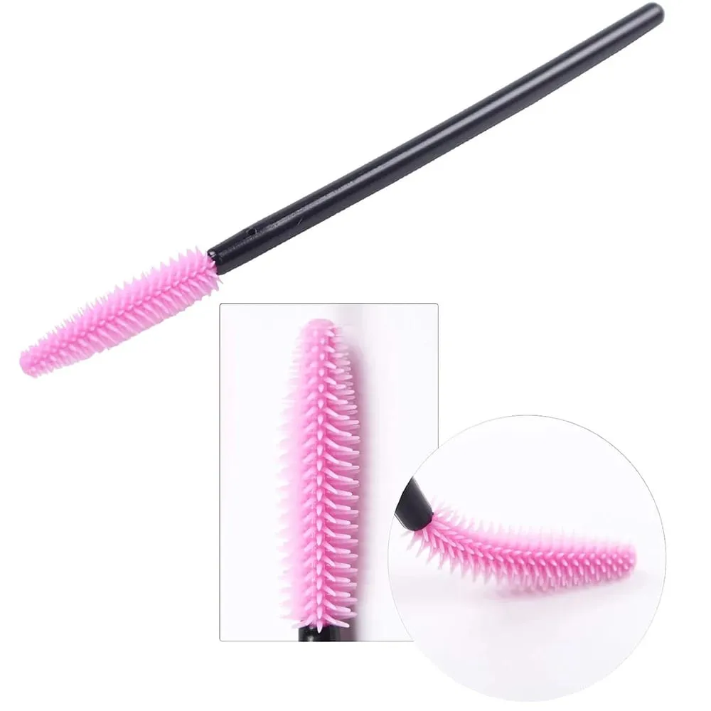 50/100 pçs escova de cílios de silicone escovas rímel varinhas aplicadores kits para extensão de chicote sobrancelhas maquiagem ferramenta