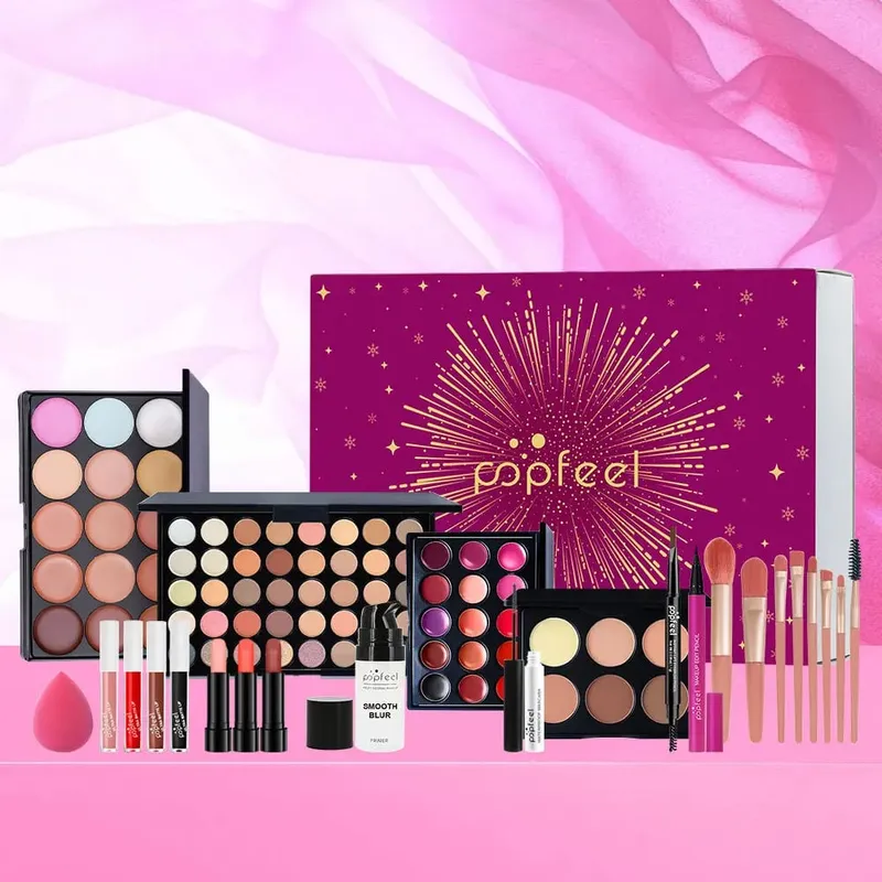 Κιτ μακιγιάζ Κουτί δώρου Beauty Eyeshadow Palette Κραγιόν Κραγιόν Μάσκαρα Πινέλο Μακιγιάζ Πλήρες Σετ για Γυναίκες Γυναίκα Αρχάρια Φοιτητές — image 3