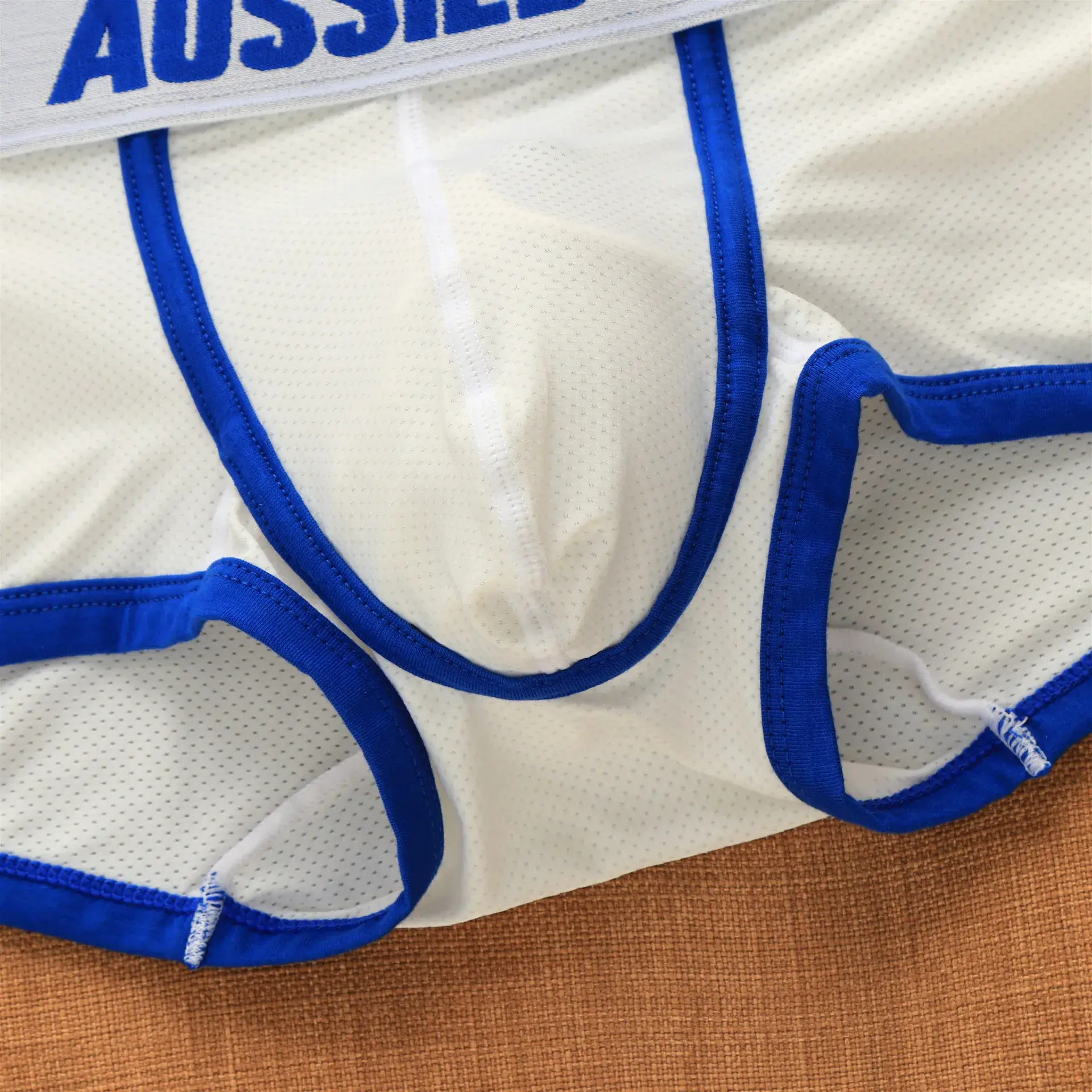 Men's mesh panties low waist fashion breathable mesh nest letter youth boxers