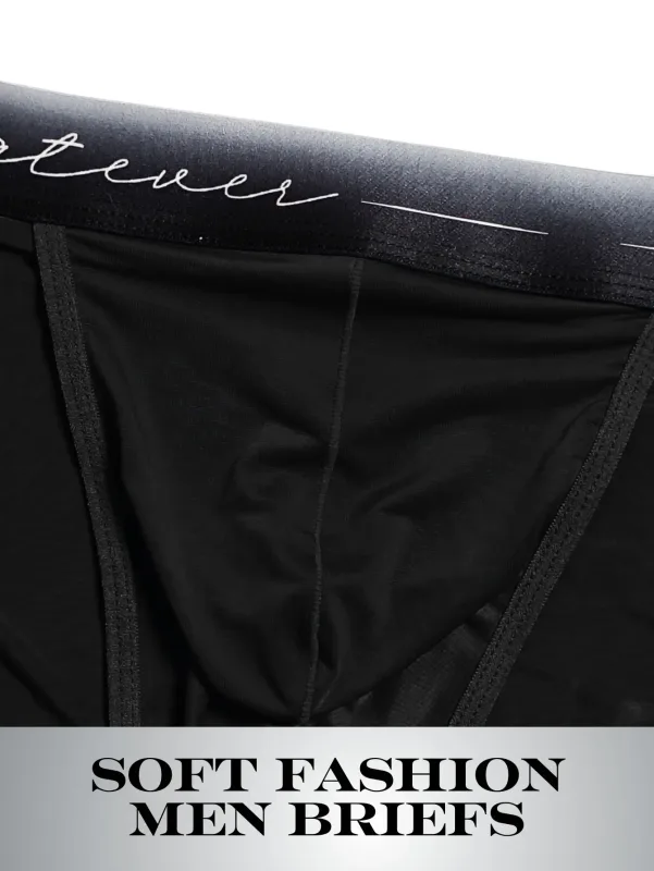 1pc Men's Sexy Semi-sheer Briefs - Ice Cold Fabric Printed Waistband Breathable Sweat-Wicking Soft Casual Daily Men Underwear — image 3