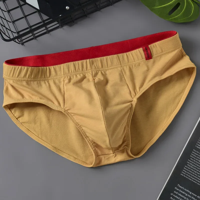 Men Briefs Solid Color Cotton Youth Briefs Waist Comfortable Sexy Explosion Trend Breathable Underwear Sissy Panties — image 22