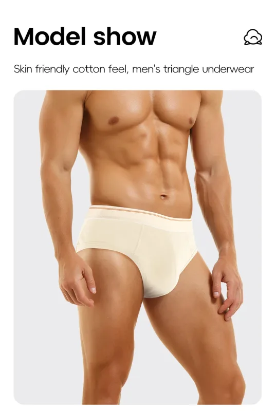 Men's pure cotton breathable and comfortable triangular underpants, mid-waist, skin-friendly and soft, teenagers' underpants 3256810188437944 — image 22