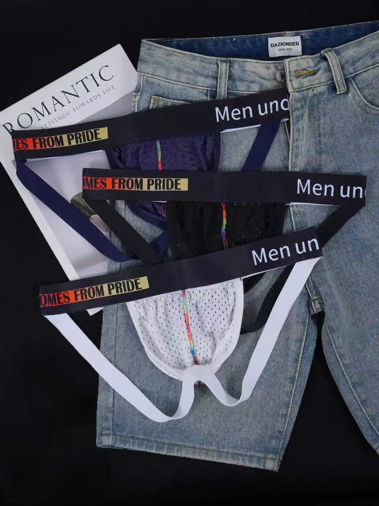 3PCS Men's Mesh Jockstrap Underwear Pump! Branded Waistband Breathable Athletic Sexy Thong Briefs — image 2