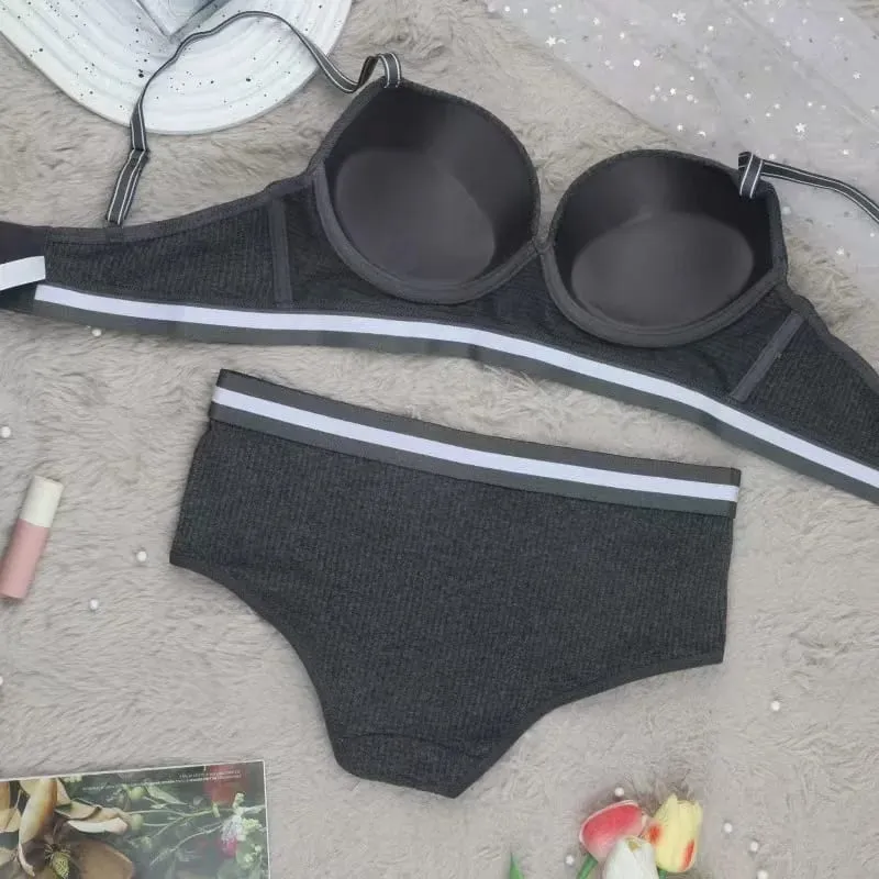Σέξι Push Up Σετ σουτιέν Ρυθμιζόμενες τιράντες Underwire Comfort σουτιέν Εσώρουχα με επένδυση Cup Intimates — image 6