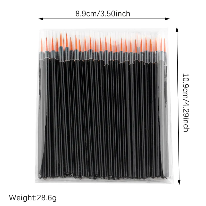 Novo 50/100 pçs pincel delineador sombra de olho aplicador ponto fino canetas delineador pincéis extensão de cílios varinhas cosméticas