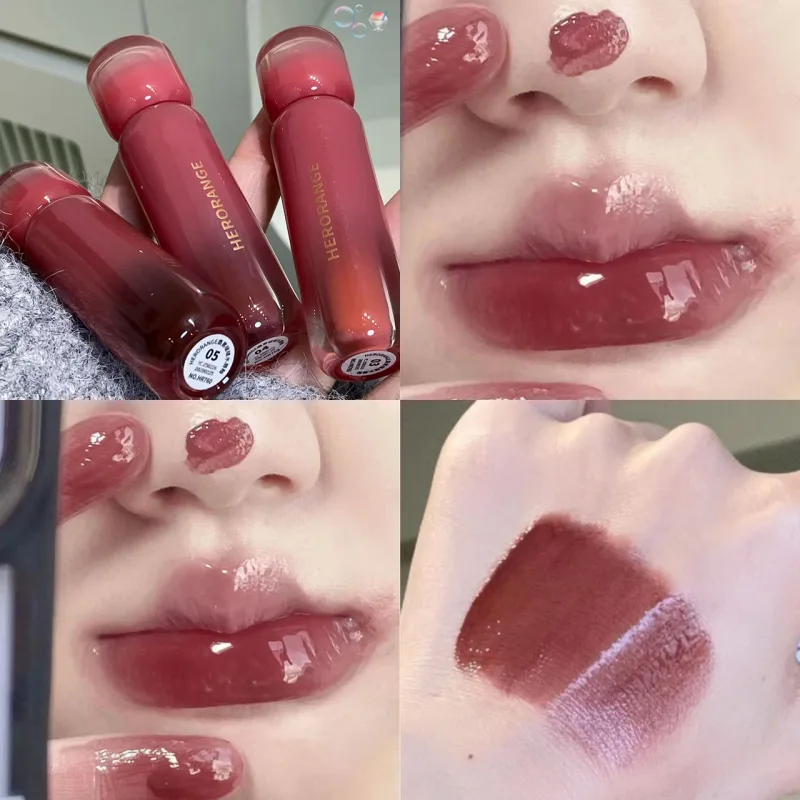 Smoked Grape Purple Red Lip Glaze Mirror Water Lip Gloss Moisturizing Liquid Lipstick Clear Tint Makeup Korean Women Cosmetics — image 3