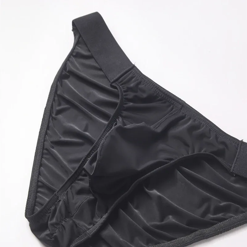 Ice Silk Brief Panlalaking Panloob na Panloob na Panlalaki Malapad na Sinturon Sexy U Pouch Wrinkle Back Bikini Slips Hombre Breathable Exotic Lingerie 3256808930282413