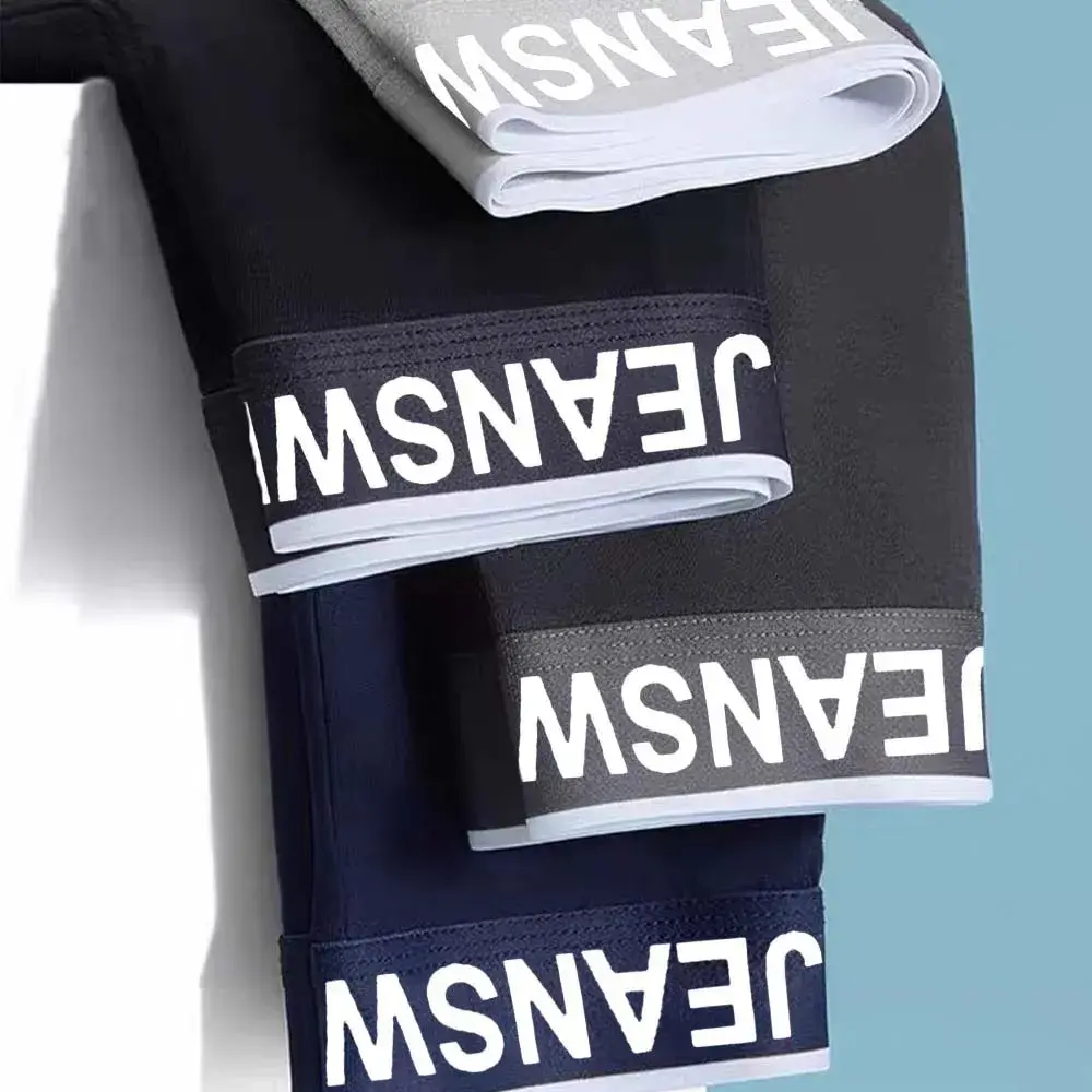 4/8Pcs Men's Panties Cotton Breathable Men's Clothing Letter Waistband Man Underwear Solid Color Plus Size Boxers Man — image 7