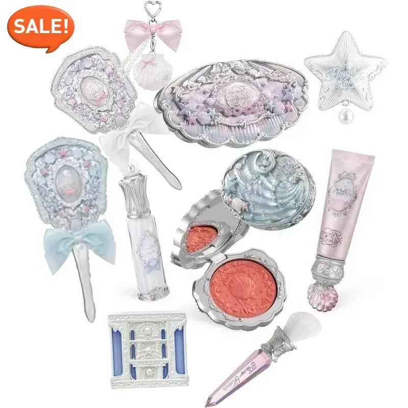 Σετ δώρου μακιγιάζ Flowerknow Shell's Jewel Eyeshadow Blush Lip Glaze Setting Powder Correcting Primer For Women Full Kit — image 2