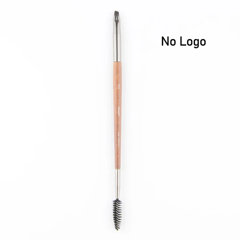 1 peça #274 escova de maquiagem para cílios de sobrancelha angular de ponta dupla, madeira natural, pincéis profissionais de maquiagem, ferramentas cosméticas
