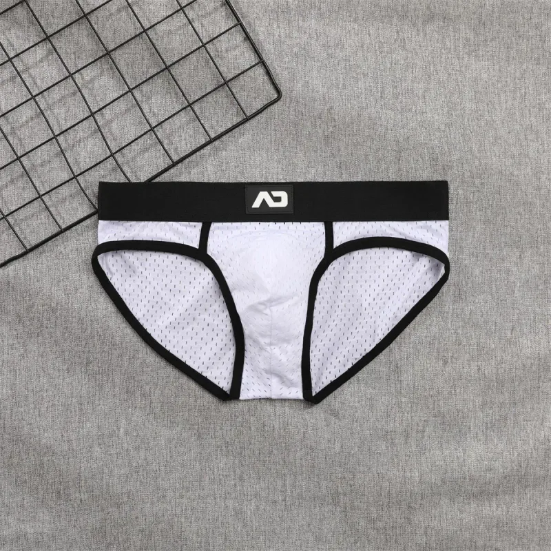2026 solid color new men's low waist through mesh breathable briefs addicted underwear AD4-M388 — image 18