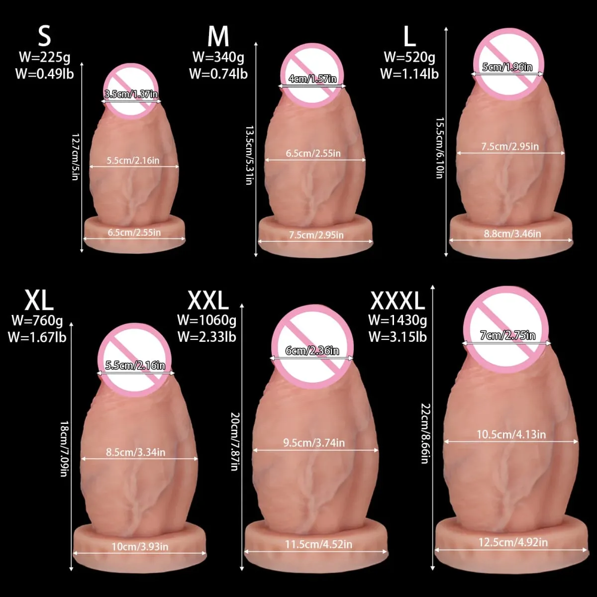 New Realistic Big Huge Thick Anal Dildo Butt Plug Giant Large Soft Silicone Anal Plug Expander Training Adult Sex Toys for Women — image 6
