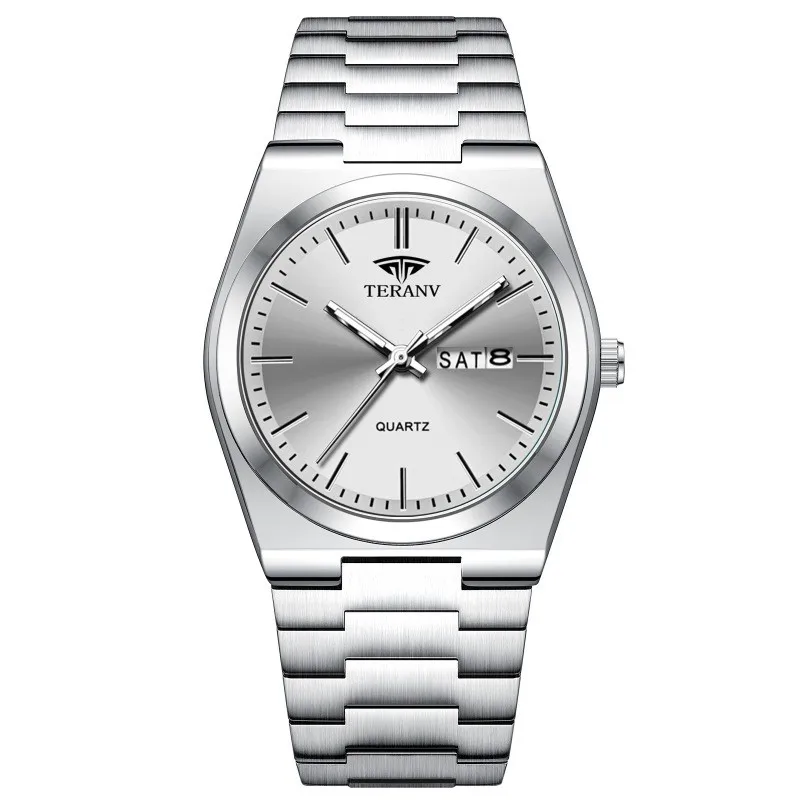 Men's Watch, Slim Stainless Steel Calendar Fashion Quartz Watch