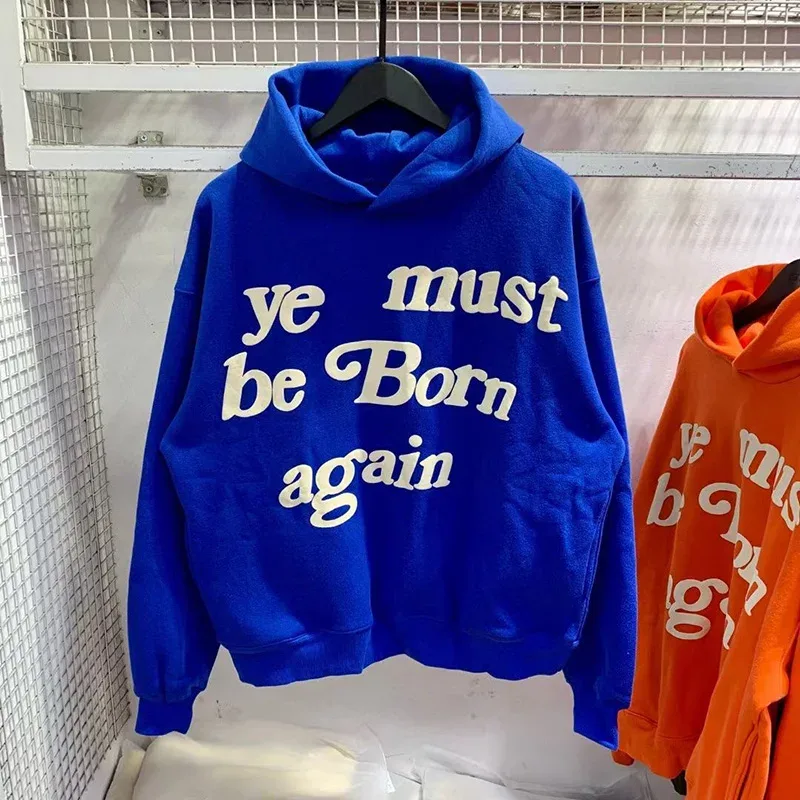 23FW Classic Foam Logo Ye Must Be Born Again קפוצ'ון גברים נשים באיכות הטובה ביותר אוברסייז Kanye West CPFM.XYZ Sweatshirts Multicolor