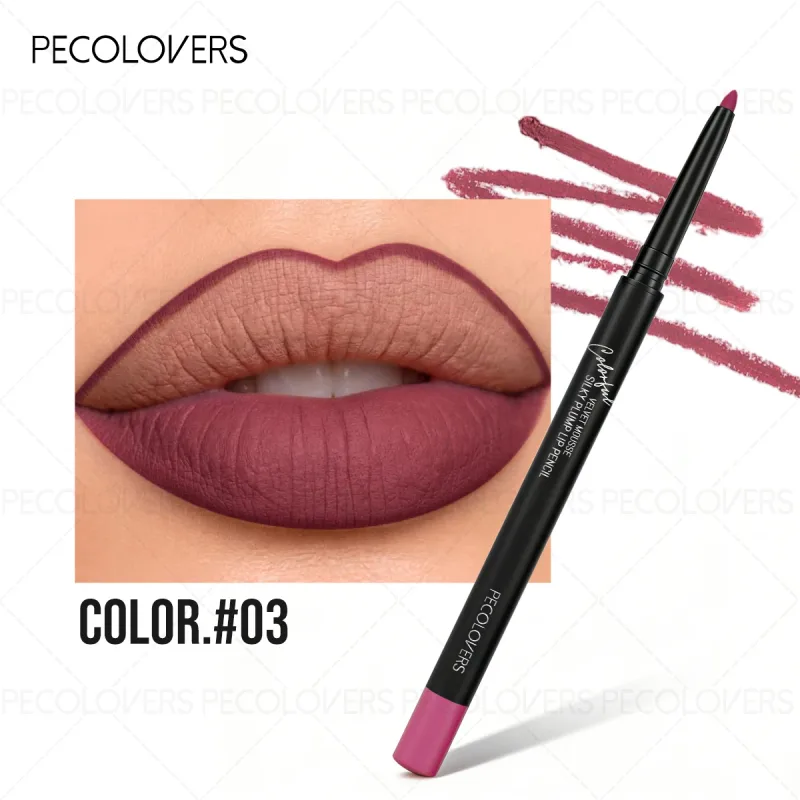 Ματ Lip Liner Φυσικό στυλό κραγιόν για όλους τους τύπους φωτός Ακριβής καθορισμός γραμμών χειλιών γυμνό ροζ μπεζ κόκκινο τόνους καθημερινό μακιγιάζ