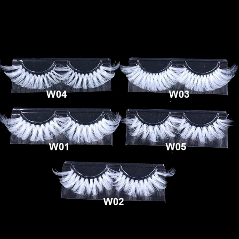 Super Long 5D White False Eyelashes 25mm High Volume Fluffy Fake Eye Lashes Χονδρικός προμηθευτής For Halloween Cosplay — image 4