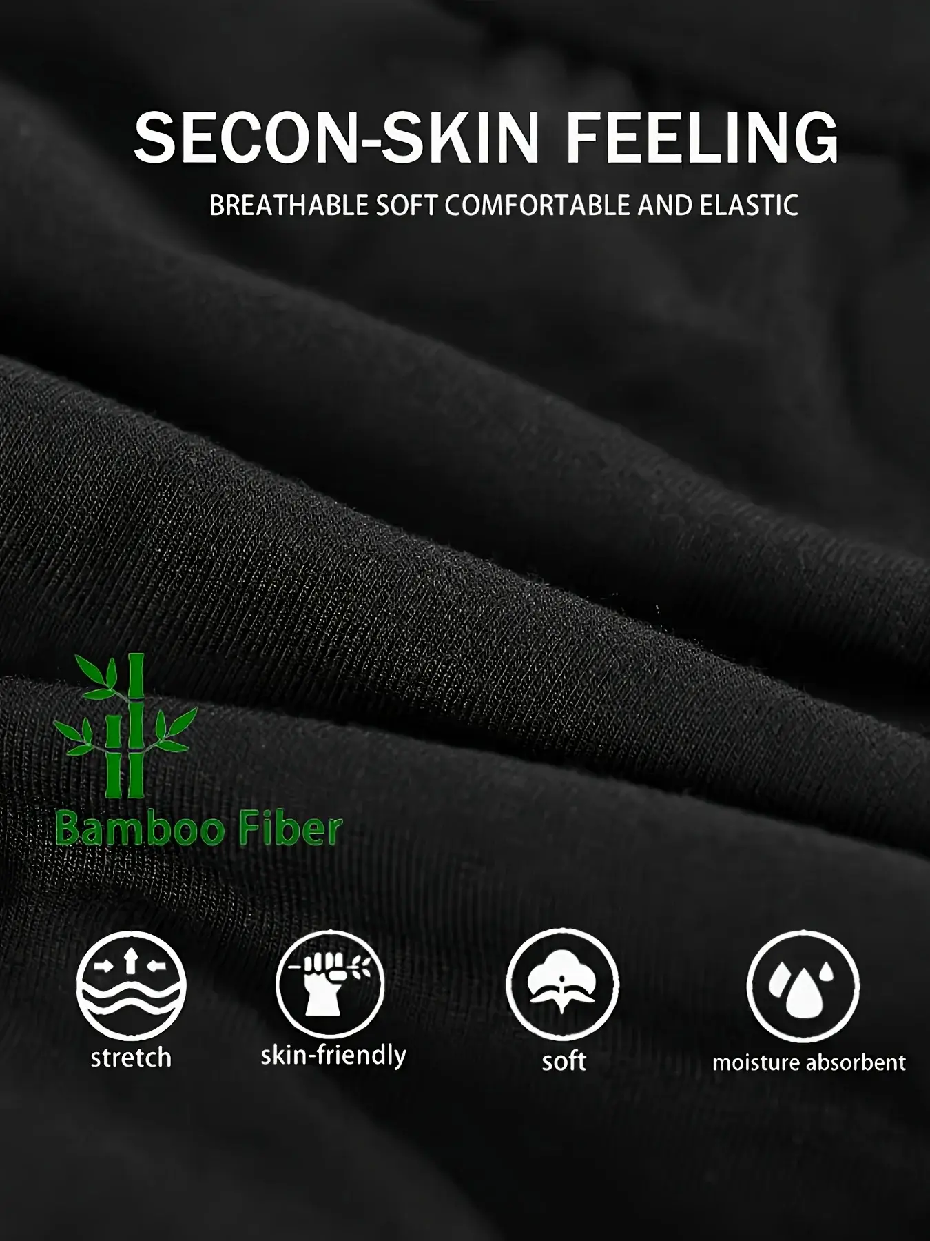 5 Packs Bamboo Fiber Man Underwear Summer Thin Comfortable and Breathable Men Boxer Briefs Daily Men Panties Black — image 4