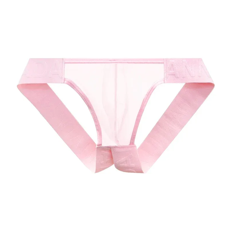 Trendy Men's Thong Comfortable Passionate Fitness Underwear Show Buttocks Personality Transparent Men Summer Triangle Brief — image 6