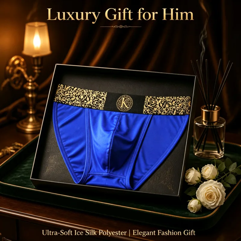 Slip bikini da uomo a sgambatura alta Vintage ornato festivo Nero‑Oro Elastico in vita elasticizzato Intimo evaporante Data Anniversario — image 4