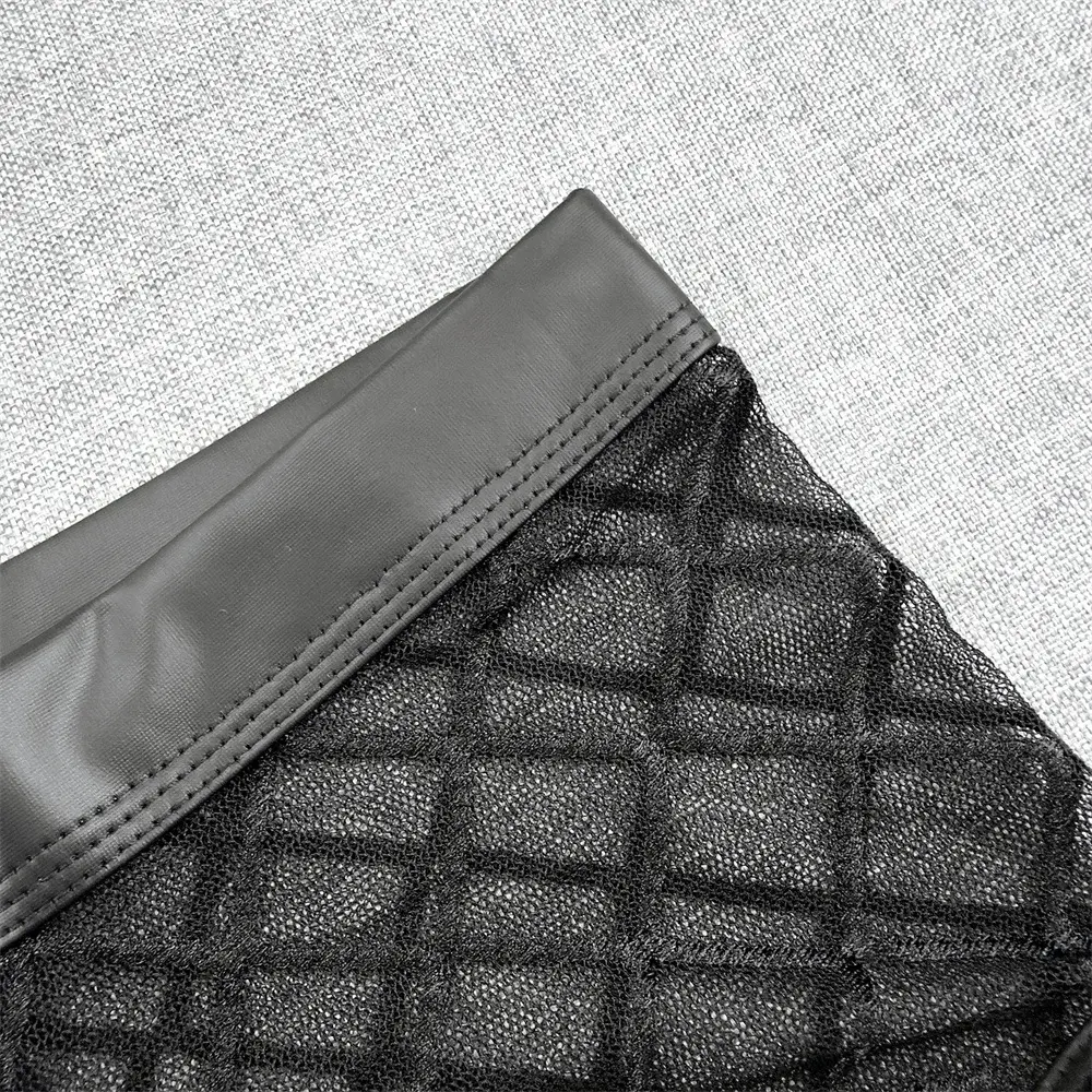 Calzoncillos Boxer transparentes ultrafinos de malla de diamante sexis para hombre, pantalones cortos de verano de secado rápido, ropa interior con bolsa para bulto para hombre — image 4