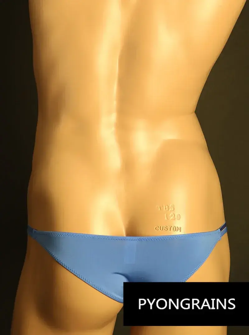 Men Adjustable Metal O-Ring Double Thin Strap Bikini Briefs Low Rise Silky Ice Silk 3D U Convex Pouch Sexy Male Underwear — image 6