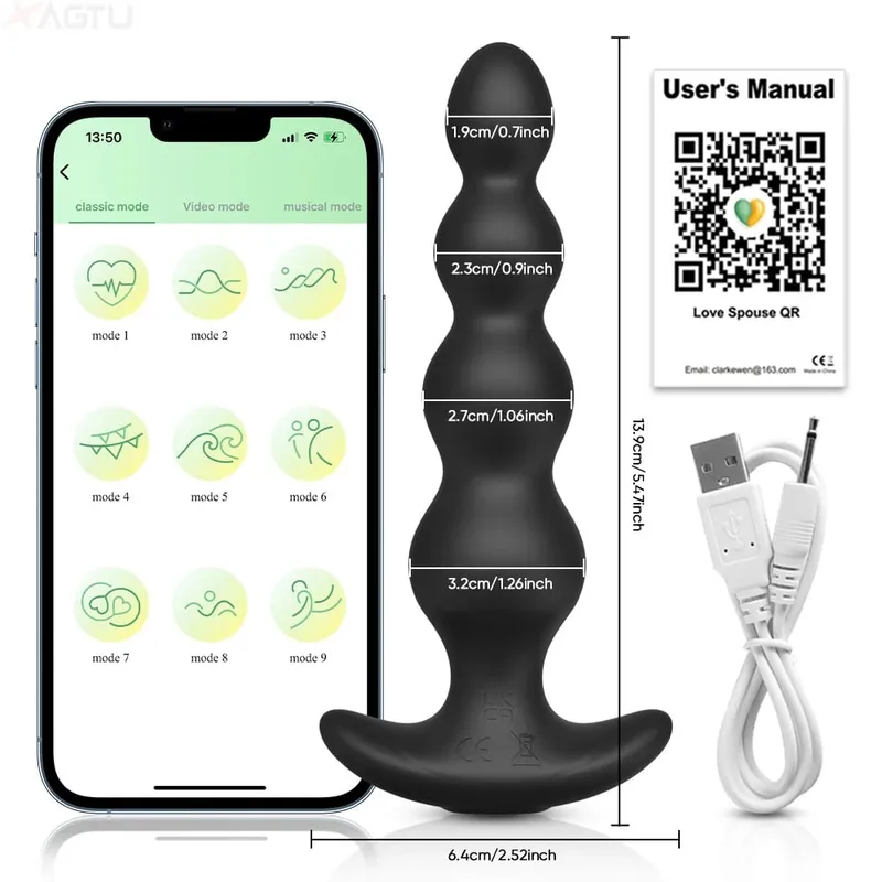 360° Rotating Anal Vibrator for Men Prostate Massager Butt Plug Anal Balls Adult Male Gay Masturbator Toy Sex Toys for Adult